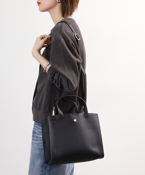 mignon（ミニョン）の「mignon ハンドルバッグ 合皮 レディースバッグ（トートバッグ・レディース・キャメル/ブラック・FREE）」の11枚目の写真
