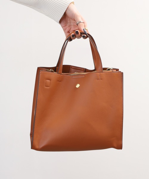 mignon（ミニョン）の「mignon ハンドルバッグ 合皮 レディースバッグ（トートバッグ・レディース・キャメル/ブラック・FREE）」の20枚目の写真