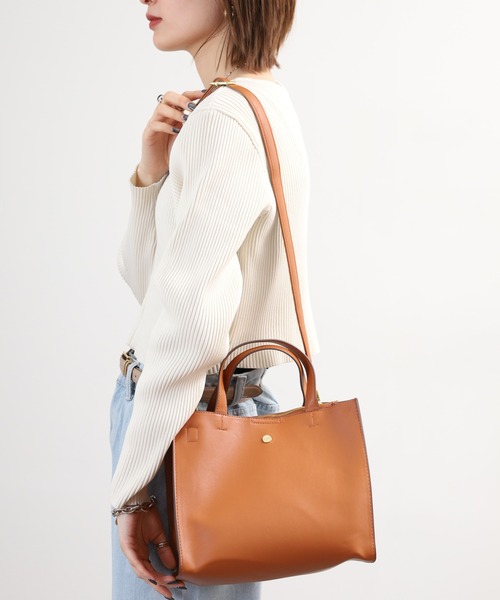 mignon（ミニョン）の「mignon ハンドルバッグ 合皮 レディースバッグ（トートバッグ・レディース・キャメル/ブラック・FREE）」の14枚目の写真