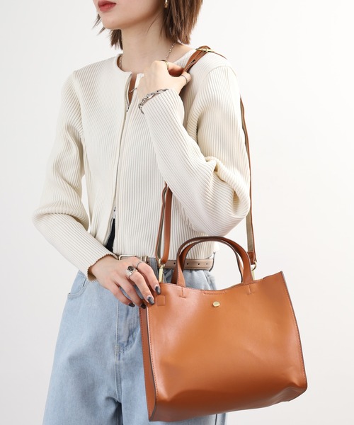 mignon（ミニョン）の「mignon ハンドルバッグ 合皮 レディースバッグ（トートバッグ・レディース・キャメル/ブラック・FREE）」の15枚目の写真