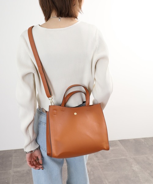 mignon（ミニョン）の「mignon ハンドルバッグ 合皮 レディースバッグ（トートバッグ・レディース・キャメル/ブラック・FREE）」の17枚目の写真