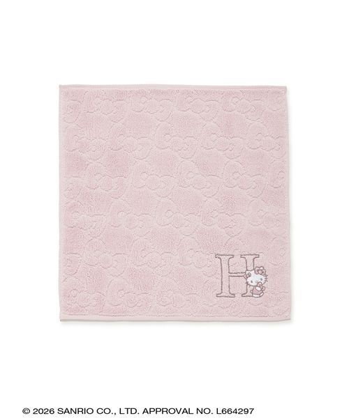 ONLINE限定】イニシャルキティリボンハンドタオル(ピンク)（ハンカチ