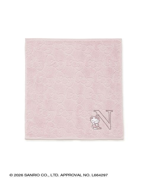 ONLINE限定】イニシャルキティリボンハンドタオル(ピンク)（ハンカチ