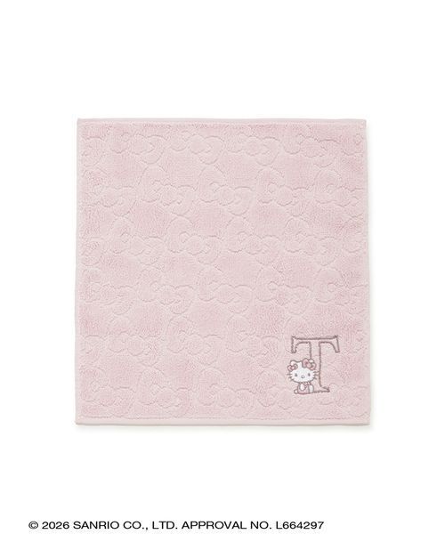 ONLINE限定】イニシャルキティリボンハンドタオル(ピンク)（ハンカチ
