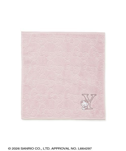 ♡新品♡キティ　ハンドタオル ONLINE限定】イニシャルキティリボンハンドタオル(ピンク)（ハンカチ