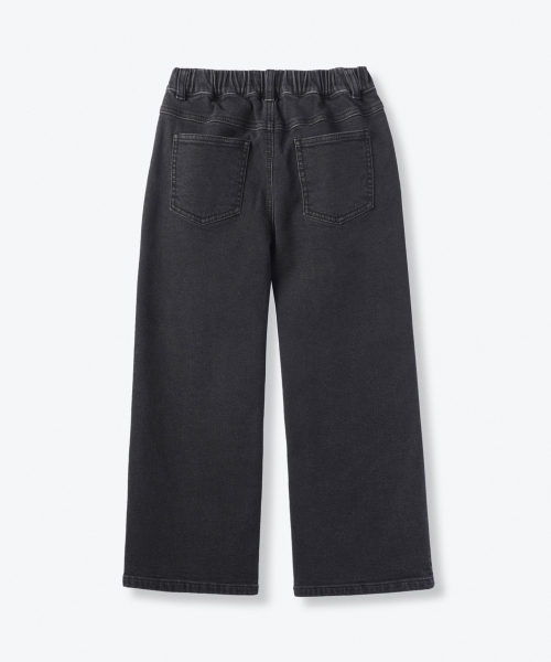 MUSINSA STANDARD KIDS（ムシンサスタンダードキッズ）の「起毛ワイドデニムパンツ [ウォッシュドブラック]（デニムパンツ・レディース・その他・100/110/120/130/160/150/140）」の3枚目の写真