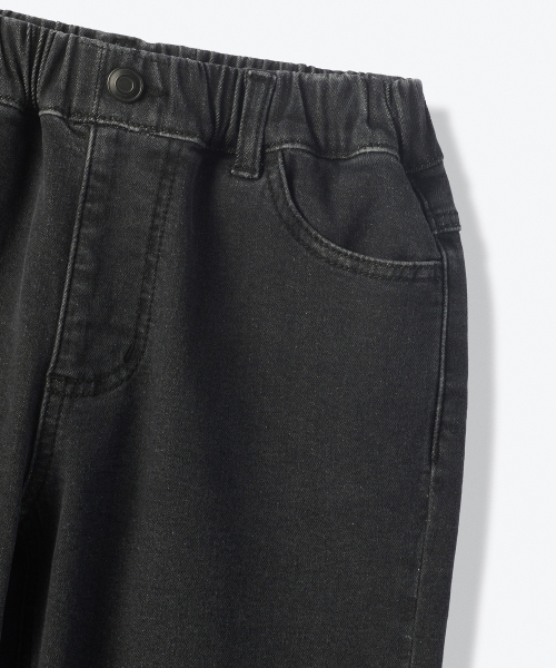 MUSINSA STANDARD KIDS（ムシンサスタンダードキッズ）の「起毛ワイドデニムパンツ [ウォッシュドブラック]（デニムパンツ・レディース・その他・100/110/120/130/160/150/140）」の4枚目の写真