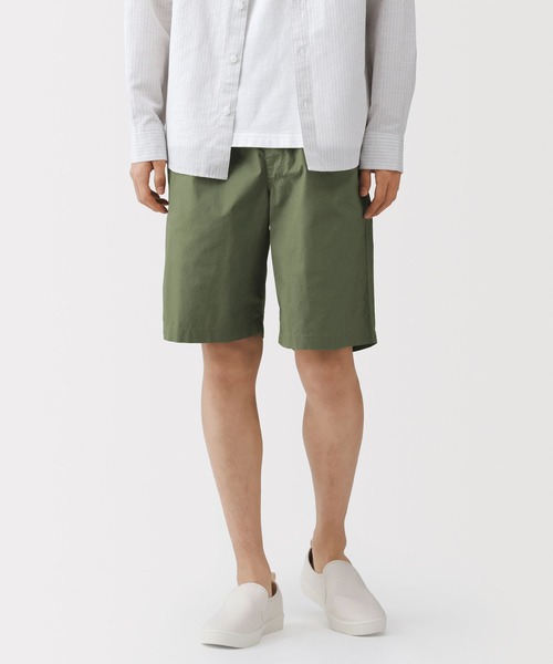無印良品（ムジルシリョウヒン）の「紳士 洗いざらしブロードイージーショートパンツ（その他パンツ・メンズ・ブラック/スモークピンク/ブラウン系/チャコールグレー/ネイビー/カーキ系/ブルー系・S/M/L/XL）」の4枚目の写真