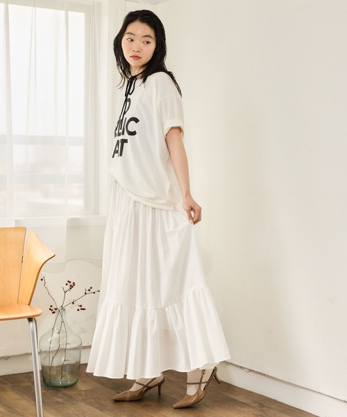 mysty woman（ミスティウーマン）の「DELICATロゴTEESS 668387（Tシャツ/カットソー・レディース・ブラック/チャコールグレー/オフホワイト・FREE）」の6枚目の写真