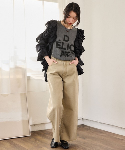 mysty woman（ミスティウーマン）の「DELICATロゴTEESS 668387（Tシャツ/カットソー・レディース・ブラック/チャコールグレー/オフホワイト・FREE）」の12枚目の写真