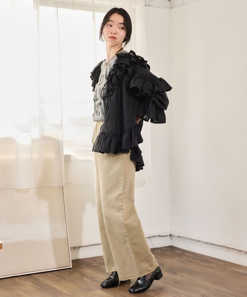 mysty woman（ミスティウーマン）の「DELICATロゴTEESS 668387（Tシャツ/カットソー・レディース・ブラック/チャコールグレー/オフホワイト・FREE）」の13枚目の写真