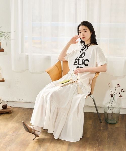 mysty woman（ミスティウーマン）の「DELICATロゴTEESS 668387（Tシャツ/カットソー・レディース・ブラック/チャコールグレー/オフホワイト・FREE）」の7枚目の写真