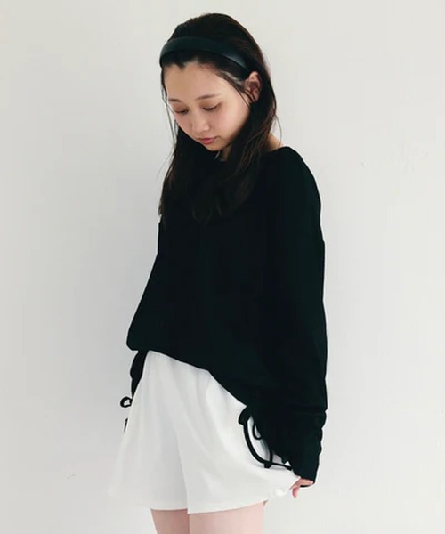 merrylatte（メリーラテ）の「サイドドロストラッシュガードプルオーバー【IROHANI】（Tシャツ/カットソー・レディース・ブラック/ホワイト・FREE）」の4枚目の写真