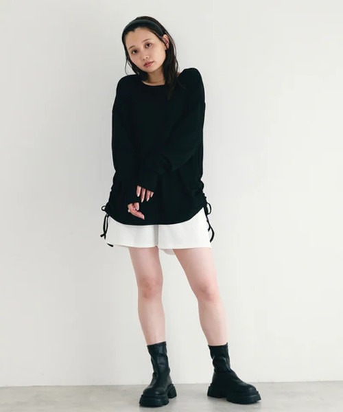 merrylatte（メリーラテ）の「サイドドロストラッシュガードプルオーバー【IROHANI】（Tシャツ/カットソー・レディース・ブラック/ホワイト・FREE）」の7枚目の写真