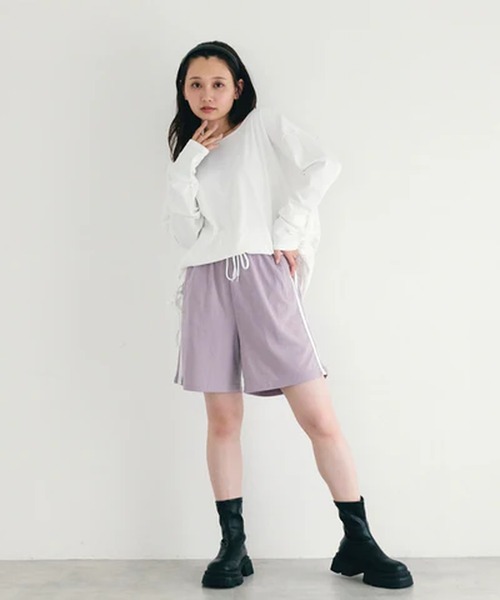 merrylatte（メリーラテ）の「サイドドロストラッシュガードプルオーバー【IROHANI】（Tシャツ/カットソー・レディース・ブラック/ホワイト・FREE）」の10枚目の写真