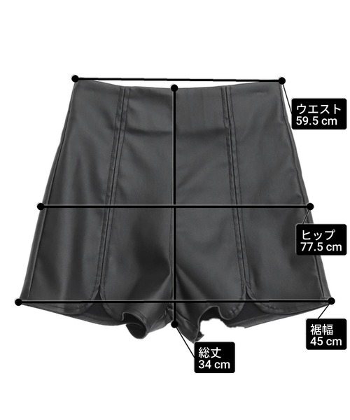 ANAP（アナップ）の「ストレッチ スリット レザーショーパン（その他パンツ・レディース・ブラック・M）」の11枚目の写真