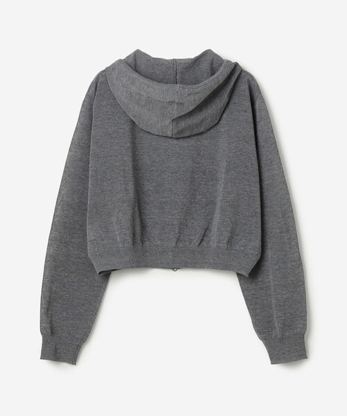 LE GLAZIK（ルグラジック）の「LE GLAZIK | シアーニット ジップパーカー WOMEN（パーカー・レディース・ダークグレー/イエロー系その他/ブラック/ライトグレー・36）」の14枚目の写真