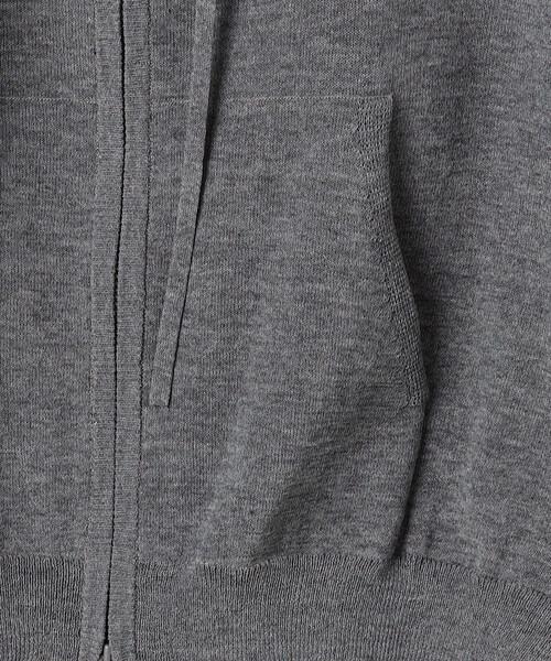 LE GLAZIK（ルグラジック）の「LE GLAZIK | シアーニット ジップパーカー WOMEN（パーカー・レディース・ダークグレー/イエロー系その他/ブラック/ライトグレー・36）」の18枚目の写真