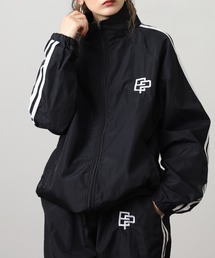 裏メッシュ ワンポイント ライン トラックジャケット