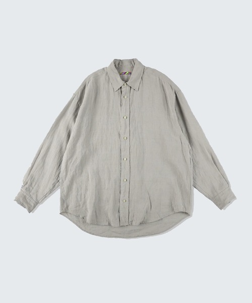 STUDIOUS(ステュディオス)の「【is-ness/イズネス】Linen Long-Sleeve Shirt(シャツ/ブラウス・メンズ・ホワイト/グレー・M/L)」の3枚目の写真