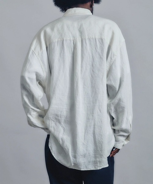 STUDIOUS(ステュディオス)の「【is-ness/イズネス】Linen Long-Sleeve Shirt(シャツ/ブラウス・メンズ・ホワイト/グレー・M/L)」の4枚目の写真