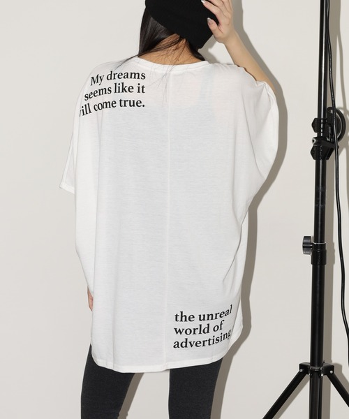 FUNALIVE(ファンアライブ)の「前後ロゴドルマンTチュニック 半端袖(Tシャツ/カットソー・レディース・ブラック/モカ/ホワイト・L)」の11枚目の写真