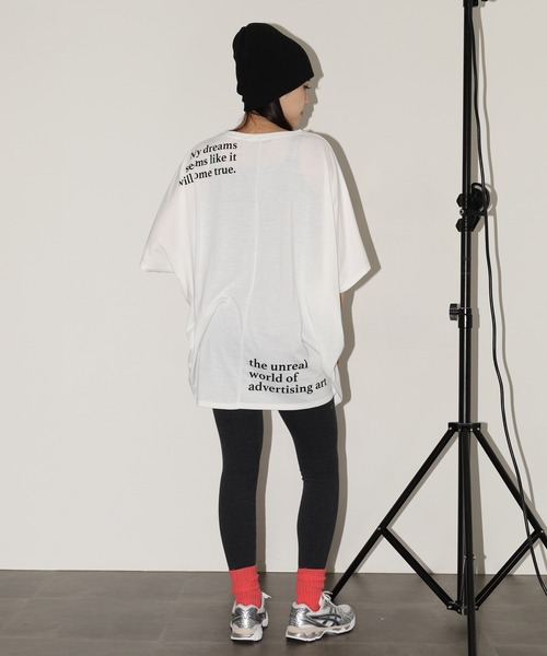 FUNALIVE(ファンアライブ)の「前後ロゴドルマンTチュニック 半端袖(Tシャツ/カットソー・レディース・ブラック/モカ/ホワイト・L)」の16枚目の写真