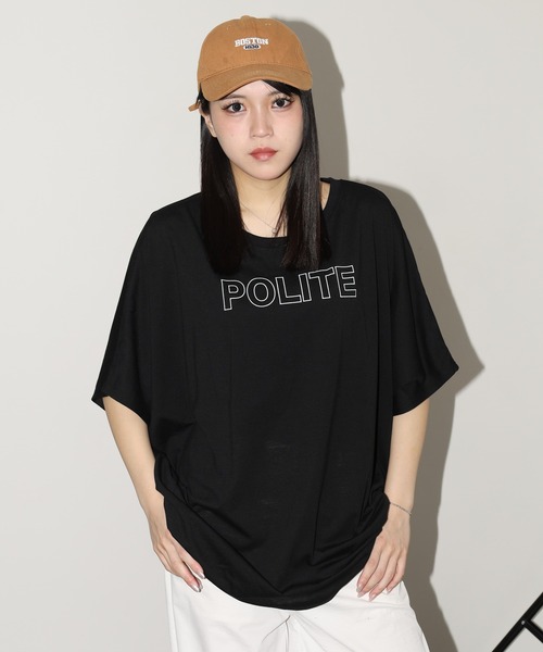 FUNALIVE(ファンアライブ)の「前後ロゴドルマンTチュニック 半端袖(Tシャツ/カットソー・レディース・ブラック/モカ/ホワイト・L)」の19枚目の写真