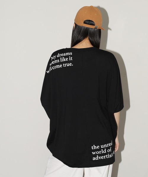 FUNALIVE(ファンアライブ)の「前後ロゴドルマンTチュニック 半端袖(Tシャツ/カットソー・レディース・ブラック/モカ/ホワイト・L)」の21枚目の写真