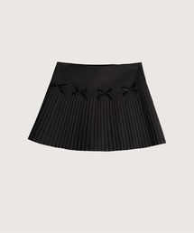 Pleats Ribbon Mini Skirt