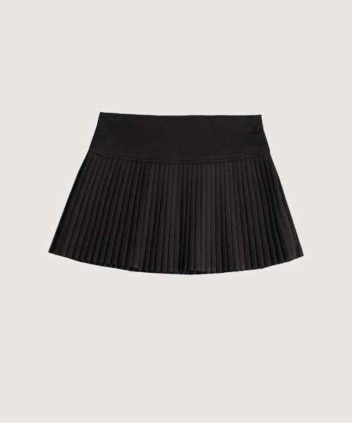 LA POMME petit(ラポミ・プチ)の「Pleats Ribbon Mini Skirt(スカート・レディース・ブラック・X-LARGE/LARGE/MEDIUM/SMALL)」の2枚目の写真