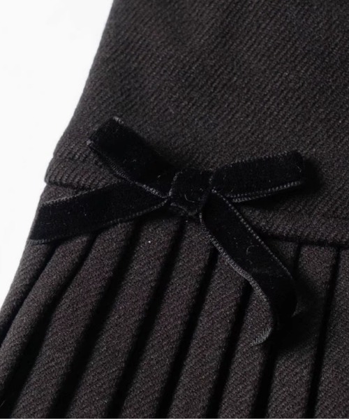 LA POMME petit(ラポミ・プチ)の「Pleats Ribbon Mini Skirt(スカート・レディース・ブラック・X-LARGE/LARGE/MEDIUM/SMALL)」の4枚目の写真