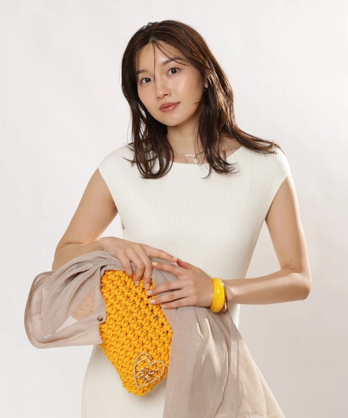 JUSGLITTY（ジャスグリッティー）の「レースヘムニットワンピース（ワンピース・レディース・ピンクベージュ/ライトブルー/オフホワイト/ネイビー・1/2）」の18枚目の写真