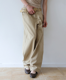 コットンカーブドチノパンツ_ベージュ