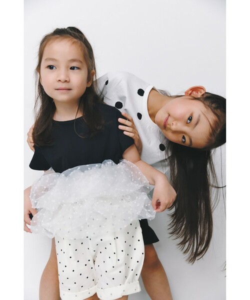 BRANSHES（ブランシェス）の「【b.+A】金子綾/ドットフリル付きチュニック（チュニック・キッズ・オフホワイト/その他/ブラック・150/120/100/90/140/130/110）」の16枚目の写真