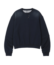 SECONDMONO（セカンドモノローグ）の「Cropped Pigment Wash Sweat [NAVY]_SETS054NAVY（スウェット）」