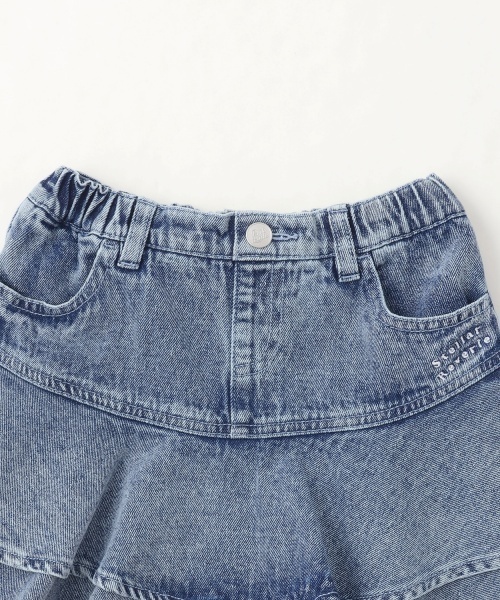 PINK-latte（ピンクラテ）の「裾フレアデニムスカート（スカート・キッズ・オフホワイト/ブラック/サックスブルー・120cm/140cm/160cm/150cm/130cm）」の5枚目の写真