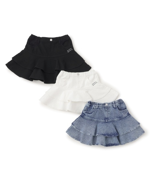 PINK-latte（ピンクラテ）の「裾フレアデニムスカート（スカート・キッズ・オフホワイト/ブラック/サックスブルー・120cm/140cm/160cm/150cm/130cm）」の13枚目の写真