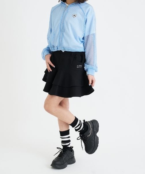 PINK-latte（ピンクラテ）の「裾フレアデニムスカート（スカート・キッズ・オフホワイト/ブラック/サックスブルー・120cm/140cm/160cm/150cm/130cm）」の15枚目の写真