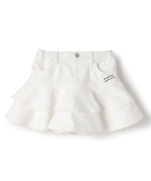 PINK-latte（ピンクラテ）の「裾フレアデニムスカート（スカート・キッズ・オフホワイト/ブラック/サックスブルー・120cm/140cm/160cm/150cm/130cm）」の21枚目の写真