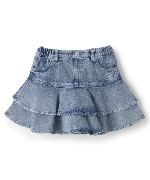 PINK-latte（ピンクラテ）の「裾フレアデニムスカート（スカート・キッズ・オフホワイト/ブラック/サックスブルー・120cm/140cm/160cm/150cm/130cm）」の22枚目の写真