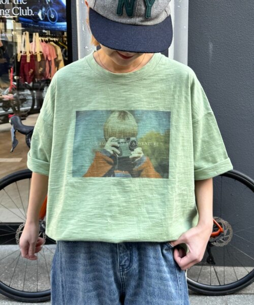 CIAOPANIC TYPY（チャオパニックティピー）の「【ユニセックス】【プラスサイズあり】スラブフォトTee（Tシャツ/カットソー・レディース・ライトグレー/ホワイト/ミント/ネイビー・XX-LARGE/LARGE/MEDIUM）」の4枚目の写真