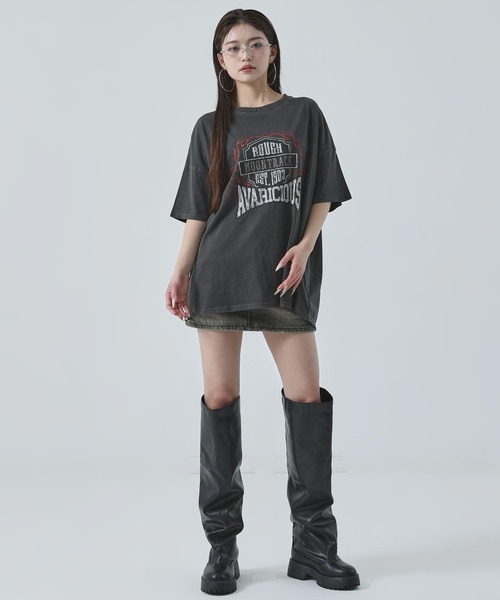 ANAP（アナップ）の「ピグメント加工 オーバーサイズ Tシャツ（Tシャツ/カットソー・レディース・ベージュ/ライトグレー/ダークブラック・F）」の7枚目の写真