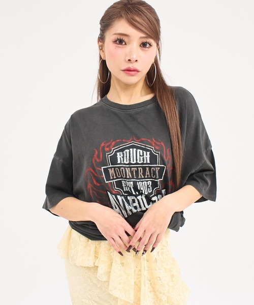 ANAP（アナップ）の「ピグメント加工 オーバーサイズ Tシャツ（Tシャツ/カットソー・レディース・ベージュ/ライトグレー/ダークブラック・F）」の8枚目の写真