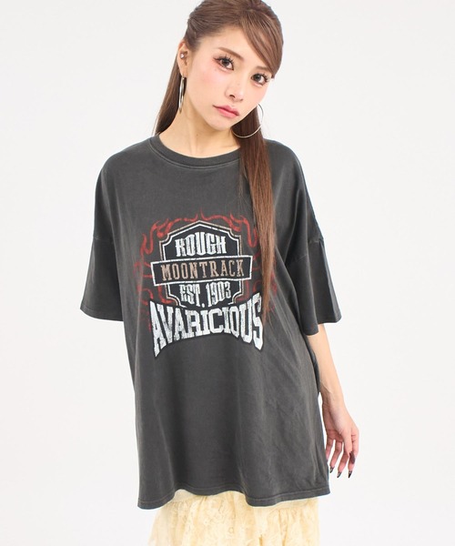 ANAP（アナップ）の「ピグメント加工 オーバーサイズ Tシャツ（Tシャツ/カットソー・レディース・ベージュ/ライトグレー/ダークブラック・F）」の9枚目の写真