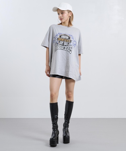 ANAP（アナップ）の「ピグメント加工 オーバーサイズ Tシャツ（Tシャツ/カットソー・レディース・ベージュ/ライトグレー/ダークブラック・F）」の14枚目の写真