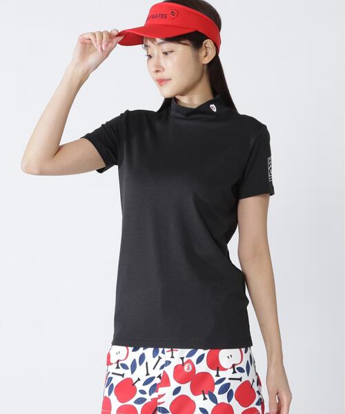 PEARLY GATES（パーリーゲイツ）の「FDエコロジスタ150d×FD40/ベアジャガードUV半袖ハイネックカットソー（Tシャツ/カットソー・レディース・ブルー/ネイビー・MEDIUM/SMALL）」の2枚目の写真