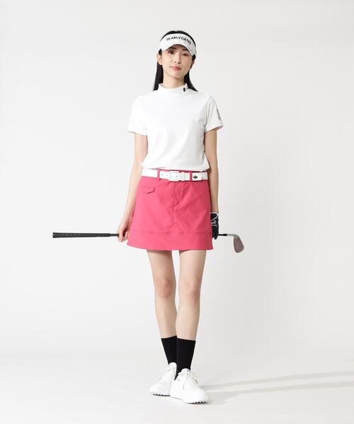 PEARLY GATES（パーリーゲイツ）の「FDエコロジスタ150d×FD40/ベアジャガードUV半袖ハイネックカットソー（Tシャツ/カットソー・レディース・ブルー/ネイビー・MEDIUM/SMALL）」の5枚目の写真