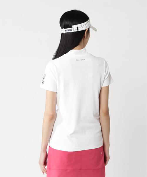 PEARLY GATES（パーリーゲイツ）の「FDエコロジスタ150d×FD40/ベアジャガードUV半袖ハイネックカットソー（Tシャツ/カットソー・レディース・ブルー/ネイビー・MEDIUM/SMALL）」の8枚目の写真