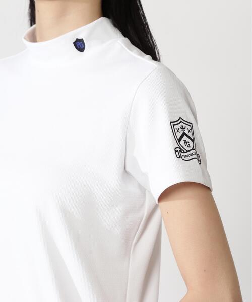 PEARLY GATES（パーリーゲイツ）の「FDエコロジスタ150d×FD40/ベアジャガードUV半袖ハイネックカットソー（Tシャツ/カットソー・レディース・ブルー/ネイビー・MEDIUM/SMALL）」の10枚目の写真